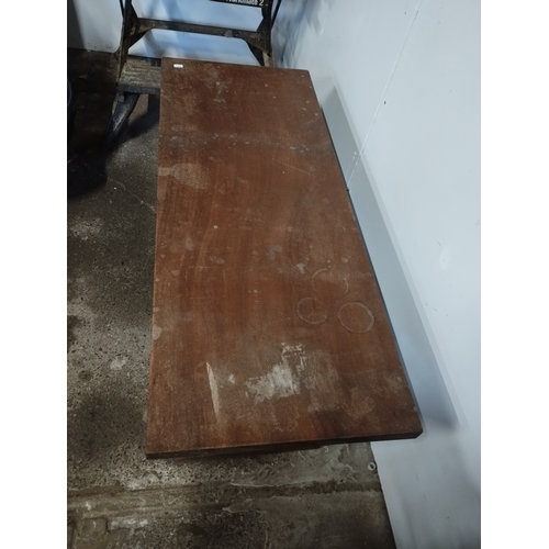 334 - Solid Mahogany Coffee Table. Approx. 52H x 116L x 46W cm