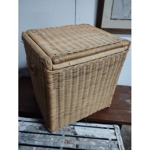 336 - Wicker Linen Basket. Approx. 55H x 51W x 43D