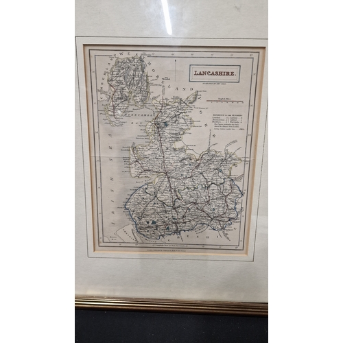 350 - A genuine Antique Map of Lancashire cr1855