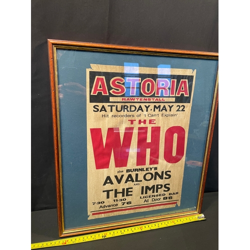 355 - Original vintage The Who poster from the Astoria Rawtenstall 40x48cm