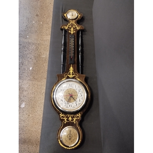 371 - Vintage Wall Mounted Clock and Barometer