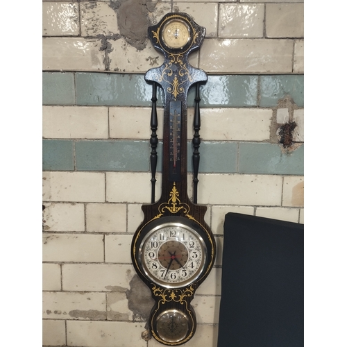 371 - Vintage Wall Mounted Clock and Barometer