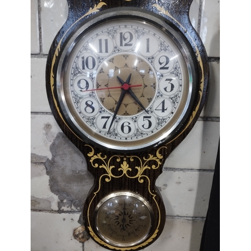 371 - Vintage Wall Mounted Clock and Barometer