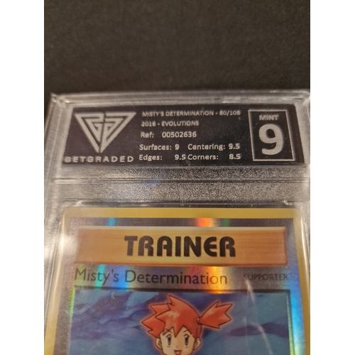 377 - Get graded Misty Determination 90/108 2016 evolution Mint 9