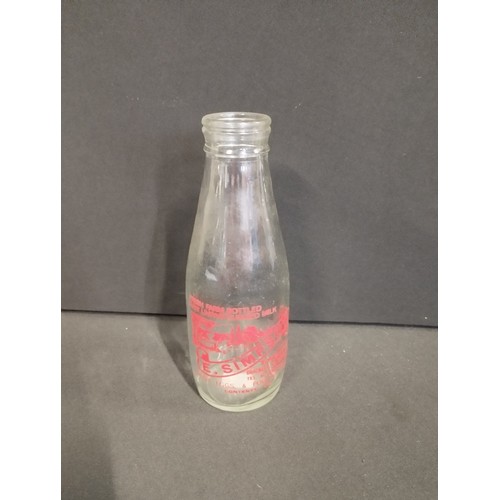 372 - Vintage Glass Milk Bottle. E. Simpson, Aspinalls Farm, Dinckley, Near Blackburn.