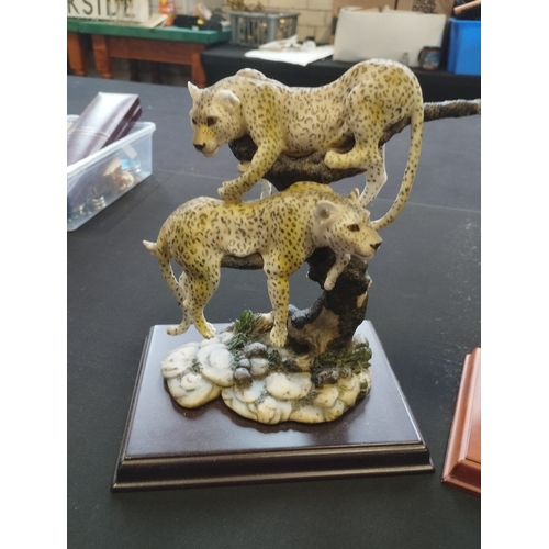 396 - Pair of Shudehill Cheetah Figurines. Approx. 23cm Tall