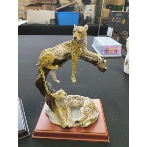 396 - Pair of Shudehill Cheetah Figurines. Approx. 23cm Tall