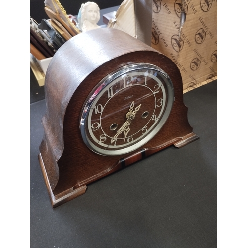 401 - A Lovely Example of a Enfield Mantle Clock. Full Working Order with Key and Pendulum