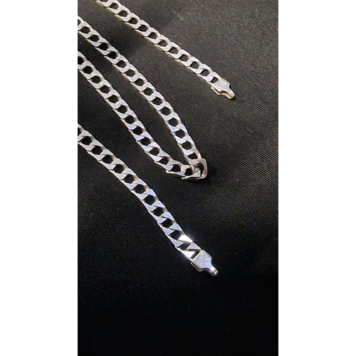 441 - Sterling silver 925 curb braclet and chain.
Chain 46cm L
Bracelet 19cm L