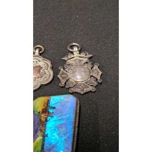 444 - Two antique medals cr1916 And a sterling silver 925 brooch