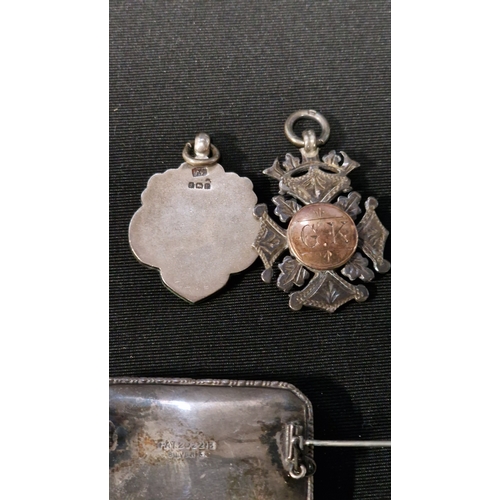 444 - Two antique medals cr1916 And a sterling silver 925 brooch