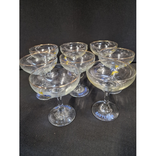 3 - Eight 1970s Babycham glasses..