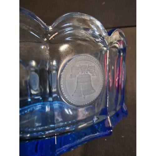 7 - Vintage Fostoria BLUE 1887 Coin Glass Round Bowl 7.5” / 19cm 
Excellent condition. No chips or scrat... 