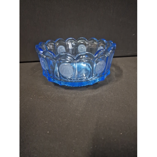 7 - Vintage Fostoria BLUE 1887 Coin Glass Round Bowl 7.5” / 19cm 
Excellent condition. No chips or scrat... 