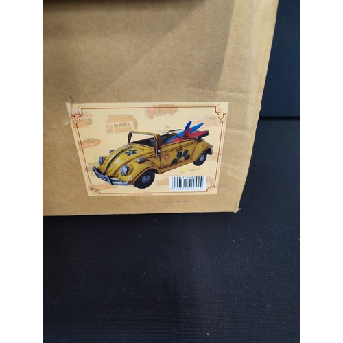 21 - Yellow Tin VW Beetle approx. 33cm long