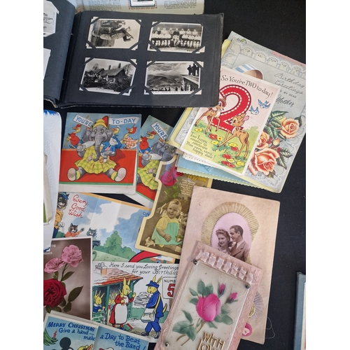 34 - A large quantity of antique and vintage celebration cards. Also Radio celebrities cigarette cards an... 