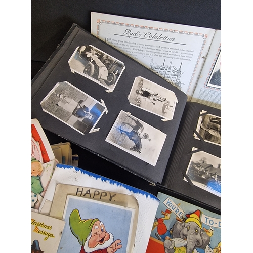 34 - A large quantity of antique and vintage celebration cards. Also Radio celebrities cigarette cards an... 