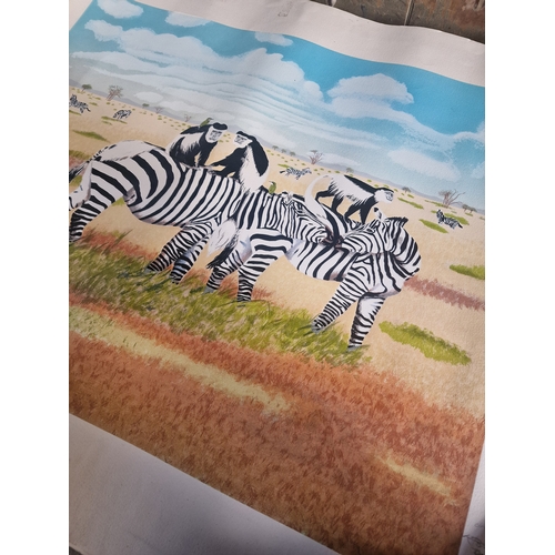 55 - Four original picture prints of 'Zebra and Monkey' signed and limited editions.  39/200, 24/200, 25/... 