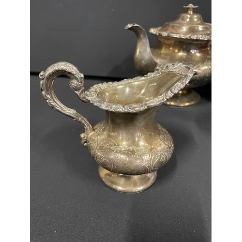 2 - 4 pc Antique Silver Plated Tea Service