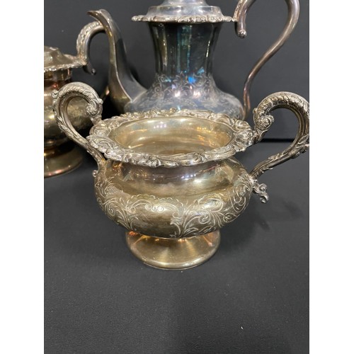 2 - 4 pc Antique Silver Plated Tea Service