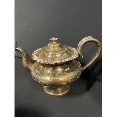 2 - 4 pc Antique Silver Plated Tea Service