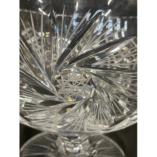 13 - Large Vintage Cut Crystal Pinwheel Fruit Bowl