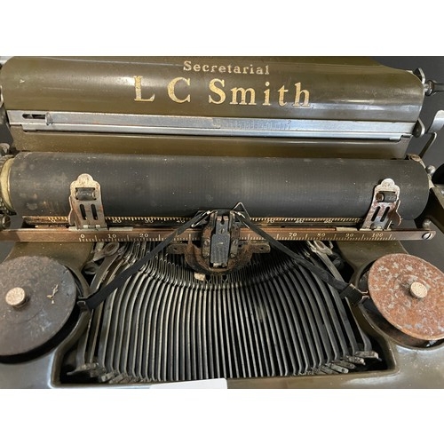 16 - Antique LC Smith Secretarial Typewriter Fully Working With Ribbon