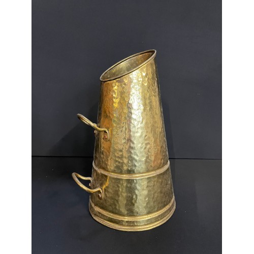 38 - Vintage Brass Coal Scuttle