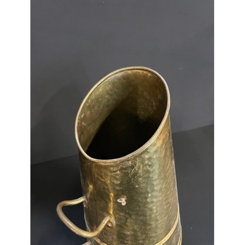 38 - Vintage Brass Coal Scuttle