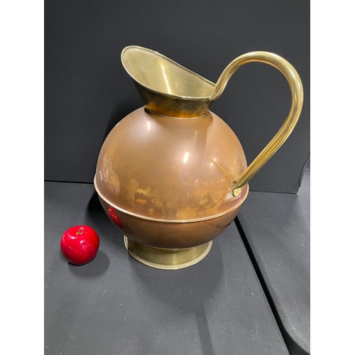 73 - Very Large Vintage Copper & Brass Jug