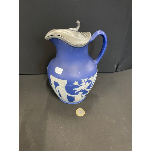 65 - Vintage Wedgwood Ewer With Pewter Lid