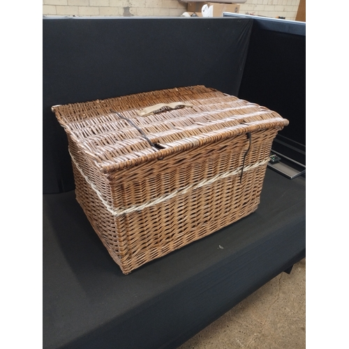 83 - Vintage Wicker Carry Basket. Approx. 56w x 42d x 37h cm.