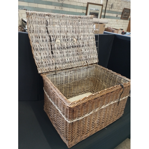 83 - Vintage Wicker Carry Basket. Approx. 56w x 42d x 37h cm.