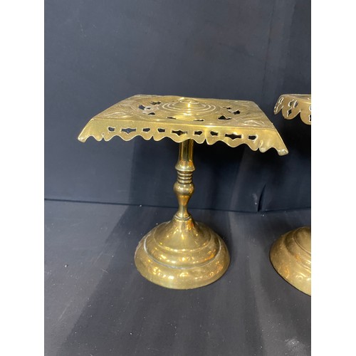 81 - 3 Vintage Brass Jardinière Stands