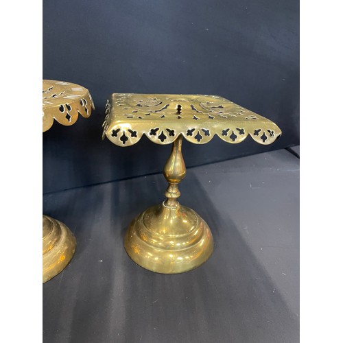 81 - 3 Vintage Brass Jardinière Stands