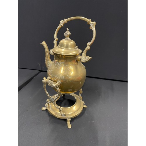 101 - Antique Brass Spirit Kettle