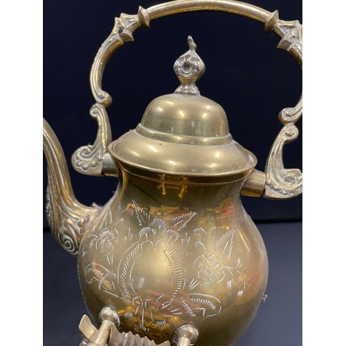 101 - Antique Brass Spirit Kettle