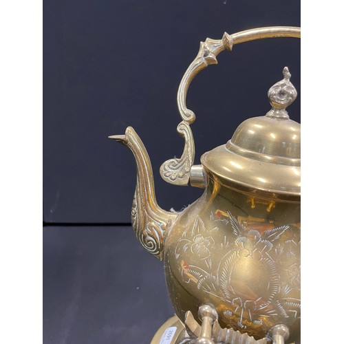 101 - Antique Brass Spirit Kettle