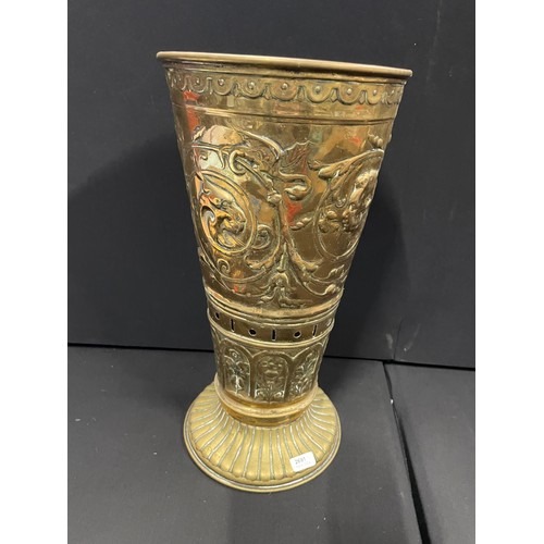 102 - Large Brass Flute Planter