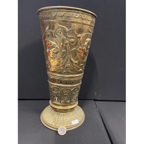 102 - Large Brass Flute Planter