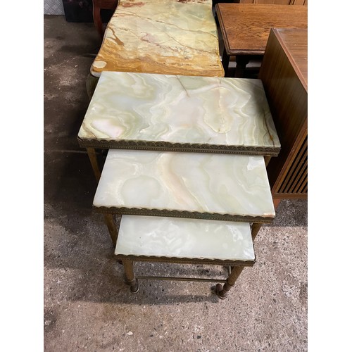 119 - Nest Of 1960's Marble Topped Tables With Gilt Frames