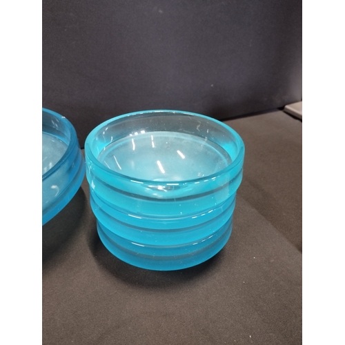 150 - Vintage Blue Glass Bowls Set