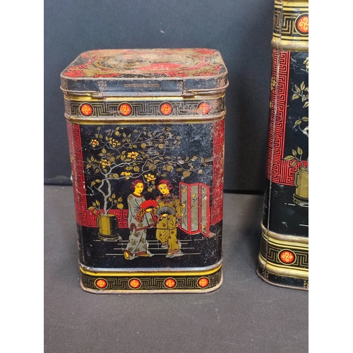 170 - A pair a vintage Japanese storage tea tins