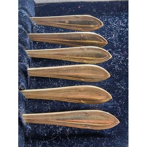 180 - A Antique set of brass Rodgers sugar spoons. In original box.