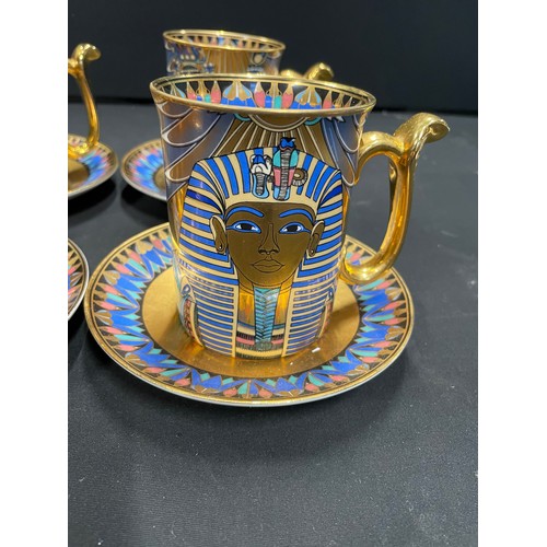 195 - Set Of 6 Egyptian Cups & Saucers