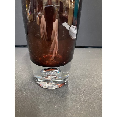 196 - Brown Glass Swedish Vase Poss Gastbrook