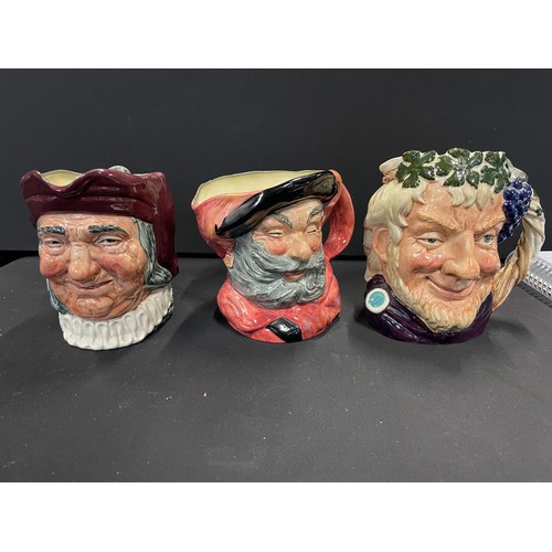 197 - Selection Of 3 Collectable Large Character Jugs Inc Falstaff, Baccus, & Simon Collier