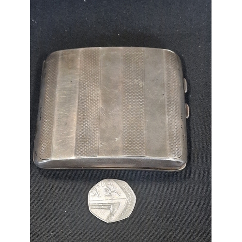 217 - A solid sterling silver cigarette case.