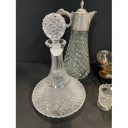 245 - Selection Of Mixed Cut Glass Inc Decanters