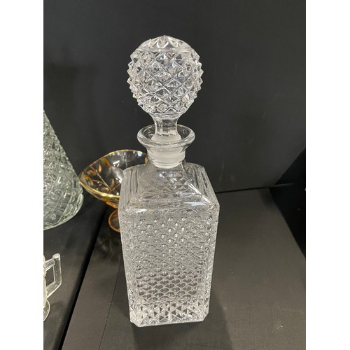 245 - Selection Of Mixed Cut Glass Inc Decanters